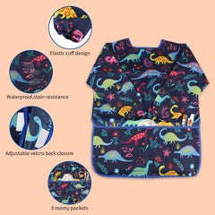 BAHABY easy-clean lightweight painting smock simplifies cleanup after creative play.