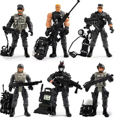 Baimiby army men action figures six-pack for imaginative play and battle scenarios.