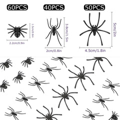 BAINFE 150Pcs medium spiders close-up detail for realism