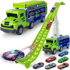 Baingesk Carrier Race Truck track setup, immersive racing fun for kids ages 3–6.