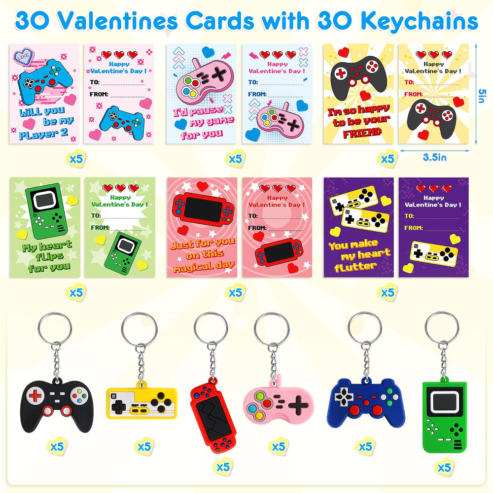 BainGesk game console keychains design, fun memory-triggering accessories for Valentines cards.