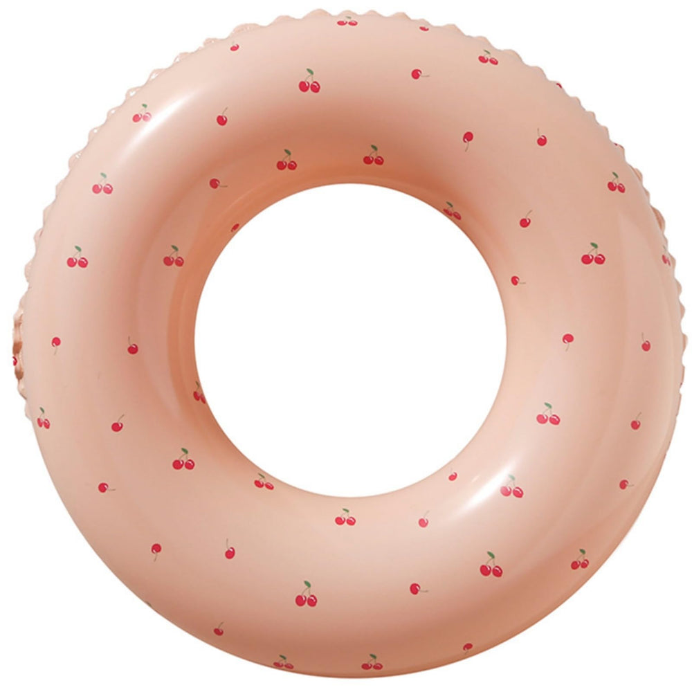 BAITEMJIA pool float for kids 5-10 in cherry, comfortable inner diameter for safe fun.