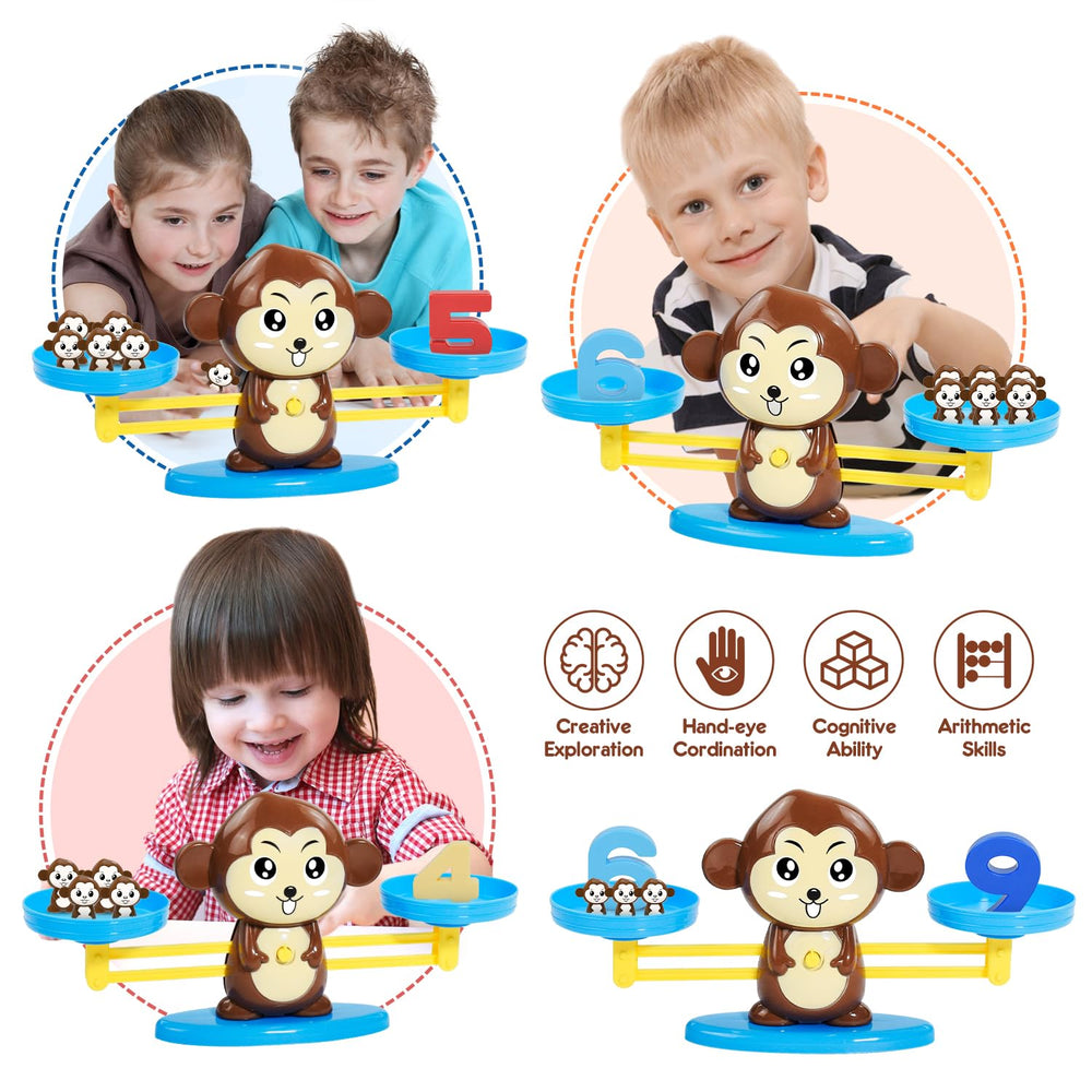 BAKAM Monkey Balance Scale design - rich colors and friendly characters boost engagement.