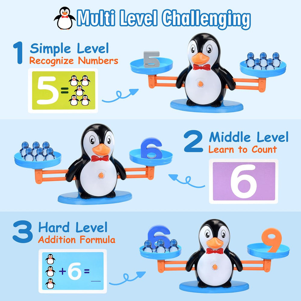 BAKAM Penguin Balance Scale plates detail supports weight concepts in playful balance activities