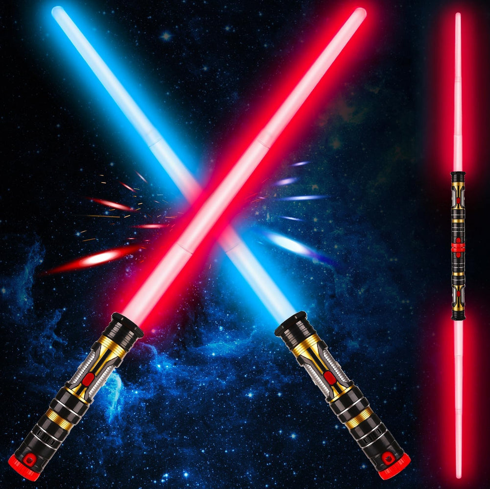 Bakatatoyz 2-pack light-up swords with retractable handles for safe, dramatic cosplay battles.