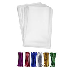 BakeBaking 200 clear treat bags shown for cookies and candies at events