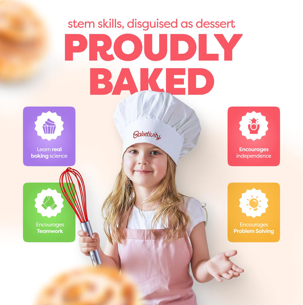 Baketivity kids decorating stage encourages creativity and pride.