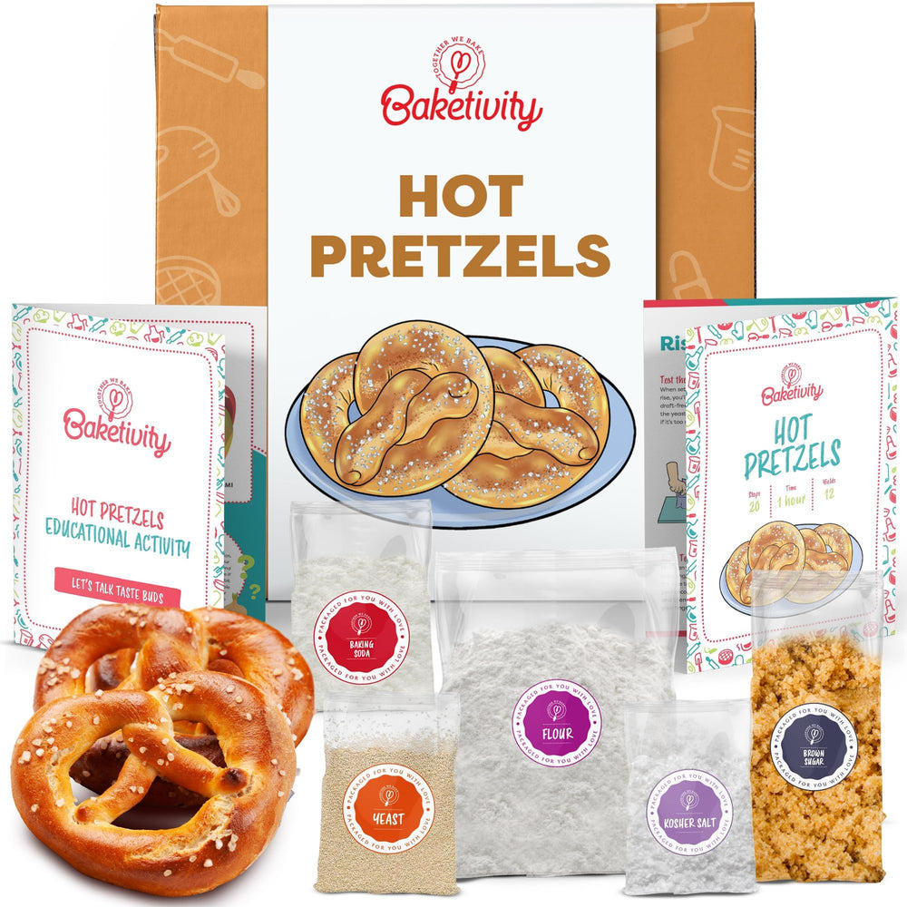 Baketivity pretzel-maker-kit-packaging shows complete setup for kid-friendly baking adventures.