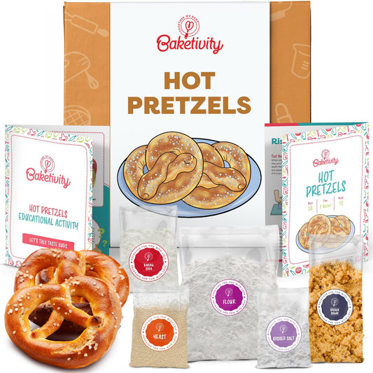 Baketivity pretzel-maker-kit-packaging shows complete setup for kid-friendly baking adventures.