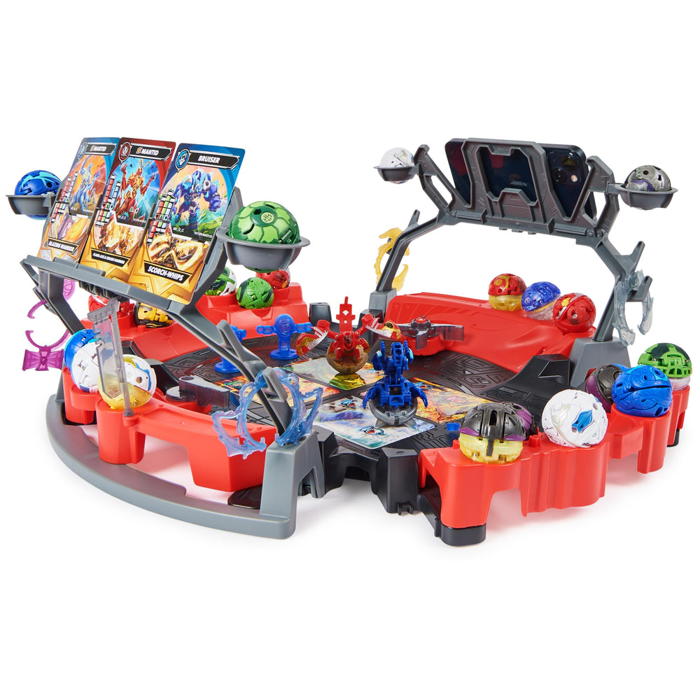 Gate Cards trigger transformations during Bakugan battles in the arena.