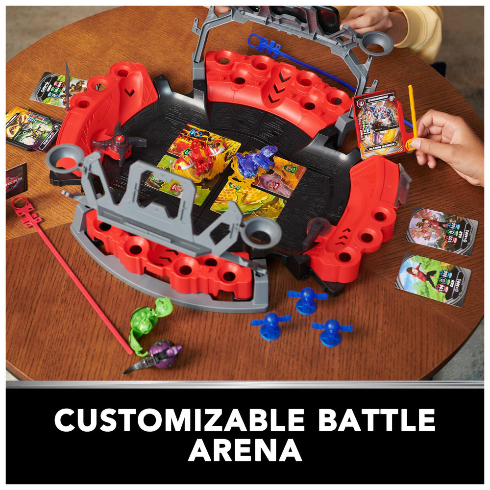 Spin attack featuring rip cord activation for Bakugan in the Battle Arena.