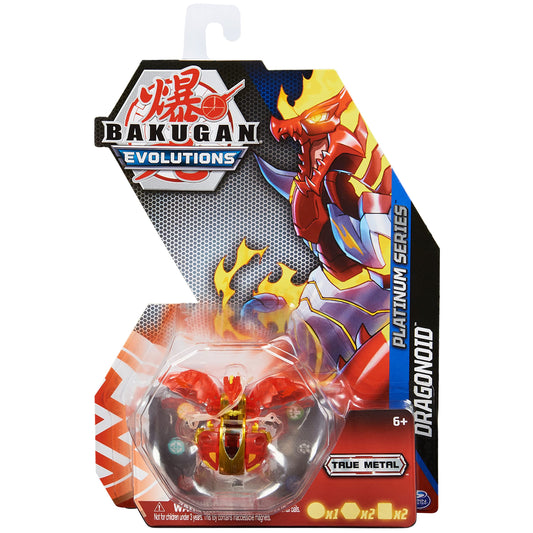 Bakugan Dragonoid Red Platinum with true metal finish for premium feel during play.