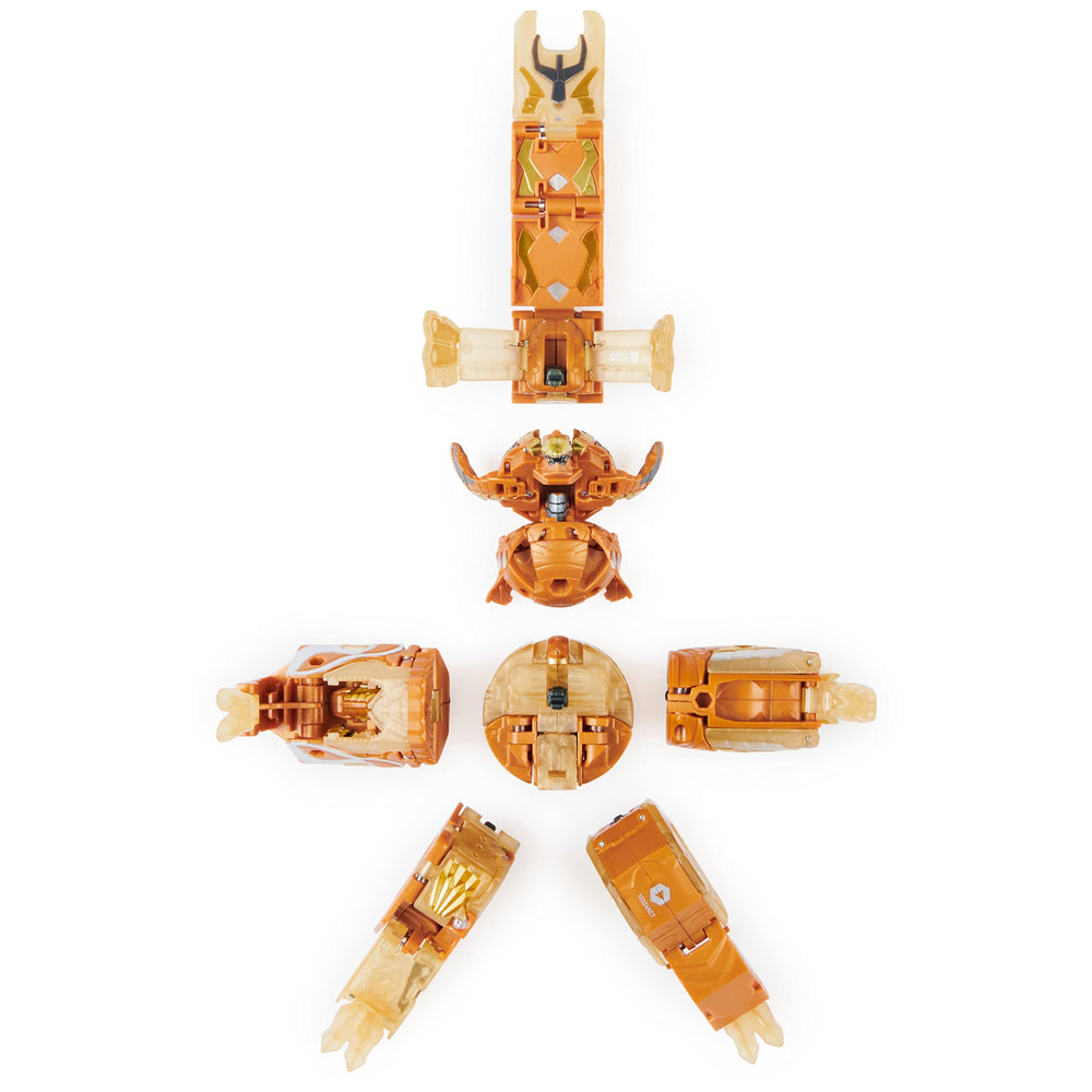 Bakugan Ultimate Viloch Geogan-5 featuring gold accents and quick reveal action.