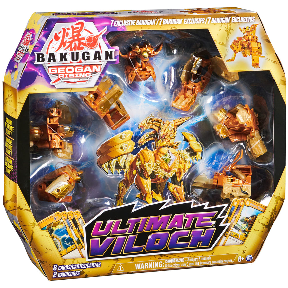 Bakugan Ultimate Viloch Geogan-6 in battle-ready pose with pop-open action.
