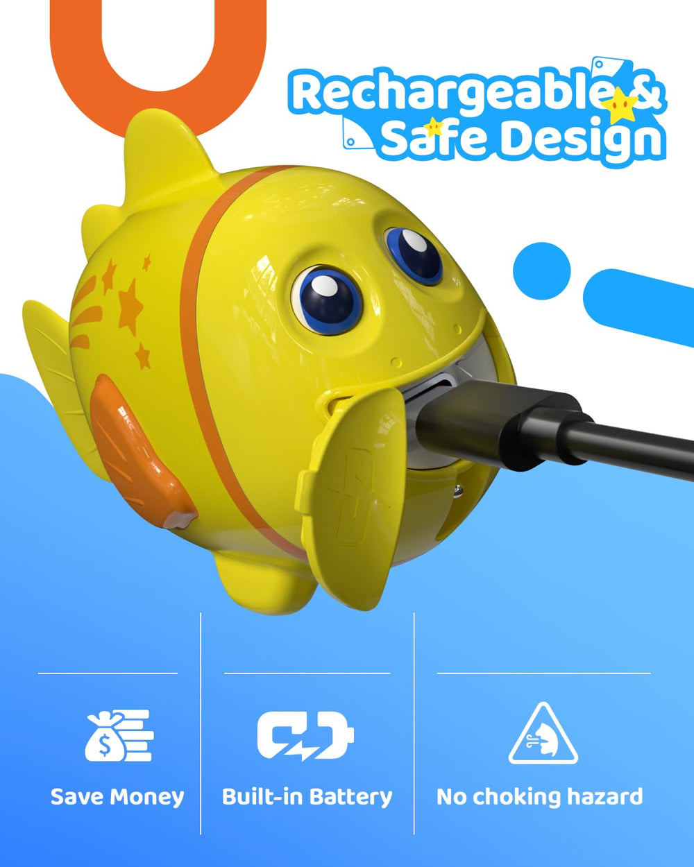 Baldr sealed USB-rechargeable battery powers hours of play without disposables.