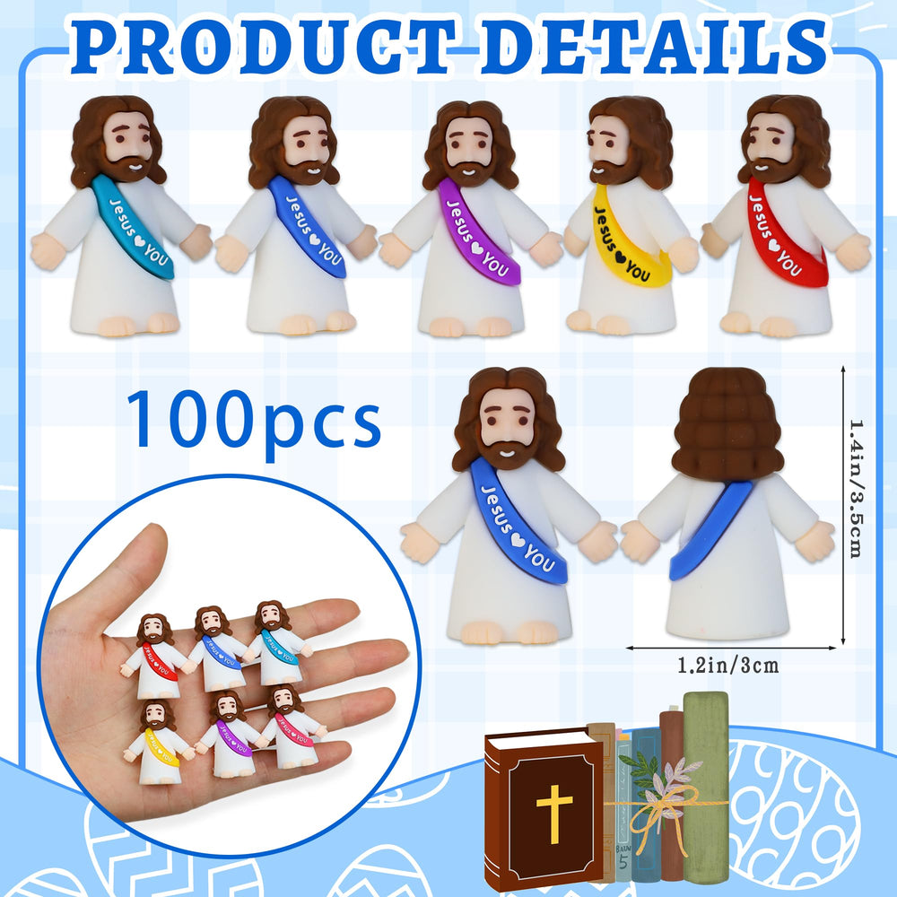 Bamamon mini Jesus figurines in 10 colors for colorful Easter eggs