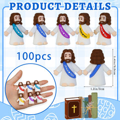 Bamamon mini Jesus figurines in 10 colors for colorful Easter eggs