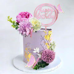 BANBALLON roses and peonies topper adds an elegant finish.
