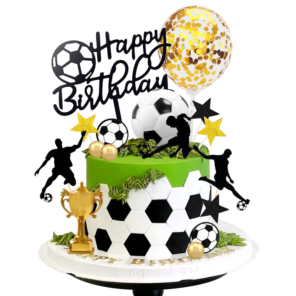 BANBALLON soccer cake topper for a festive birthday display, instantly elevates party theme