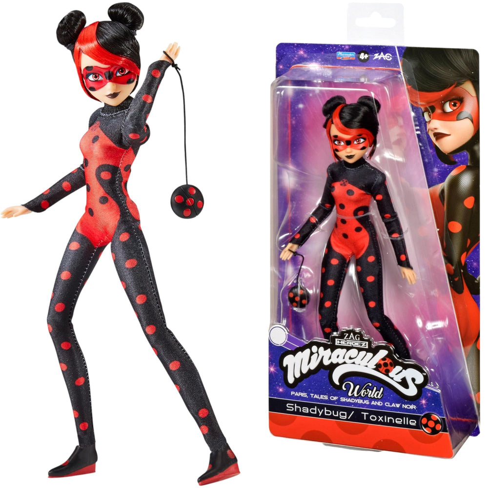 Bandai Miraculous Shadybug 26 cm doll with fully articulated joints for versatile storytelling.