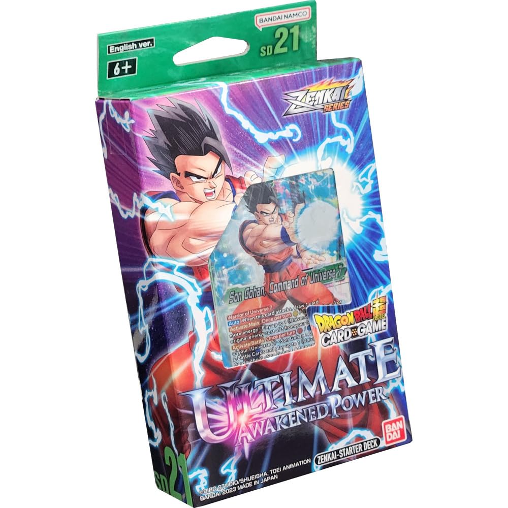 Bandai Namco Dragon Ball Super TCG SD21 Ultimate Awakened Power Deck cover showcasing new Z-cards for dynamic duels