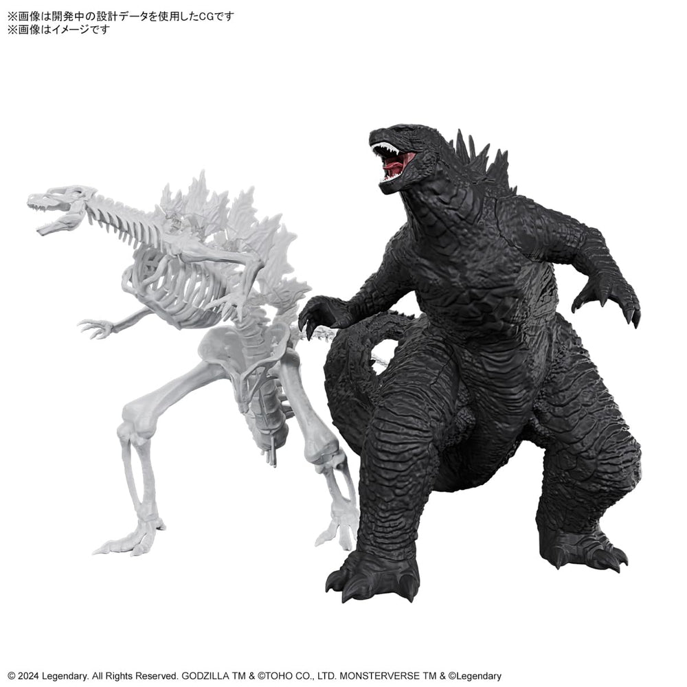 Bandai Spirits Godzilla x Kong model kit skeleton-inside display option.