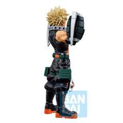 Bandai Spirits Ichibansho Katsuki Bakugo VS display stand supports focused hero setups.