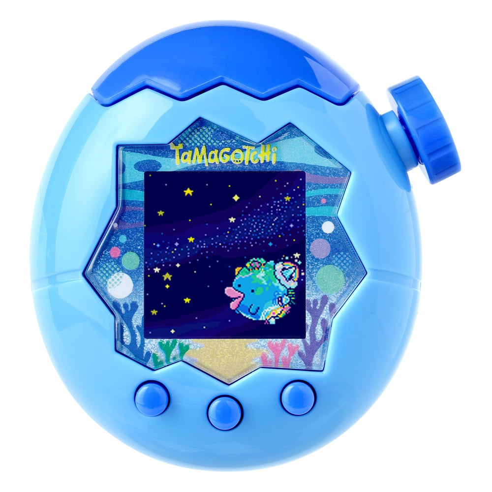 Bandai Tamagotchi Paradise Blue Water front view for easy at-home gameplay