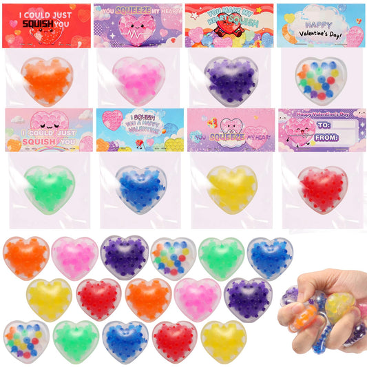 BANERLE valentines-heart-stress-ball-24-pack: bright, soft stress balls ideal for classroom prizes.