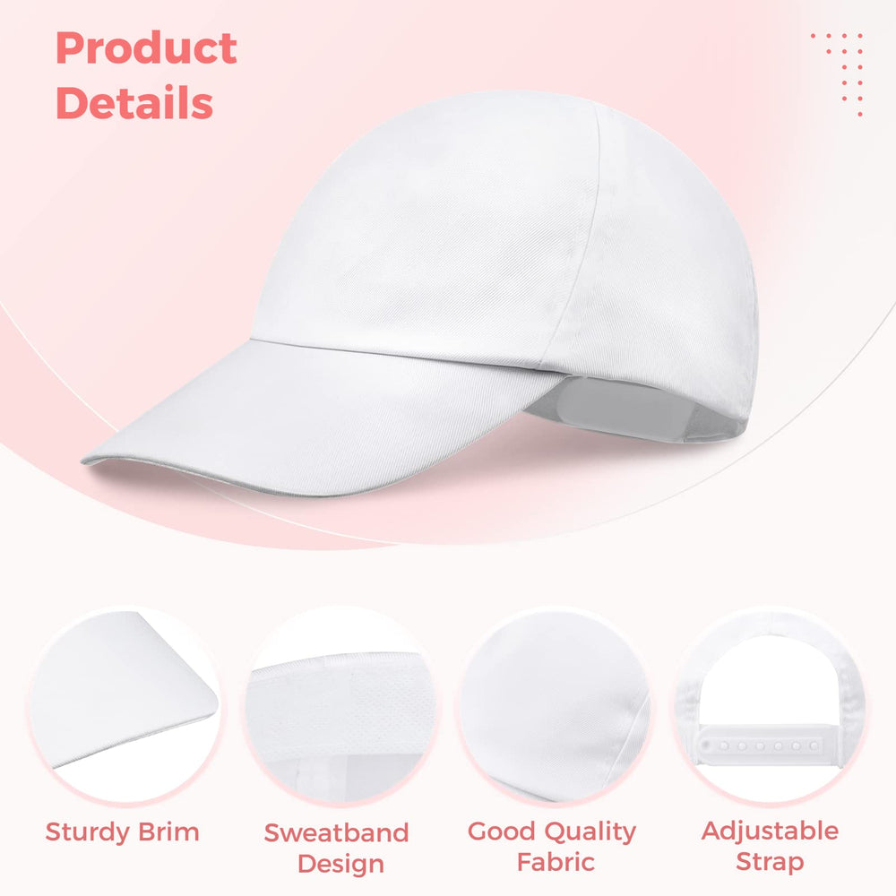 B bangcool white cap back with adjustable strap showing one-size-fits-all practicality