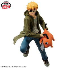 Banpresto Denji and Pochita figure packaging with Bandai Namco verification