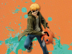 Close-up of Denji chainsaw detail with Pochita for display accuracy