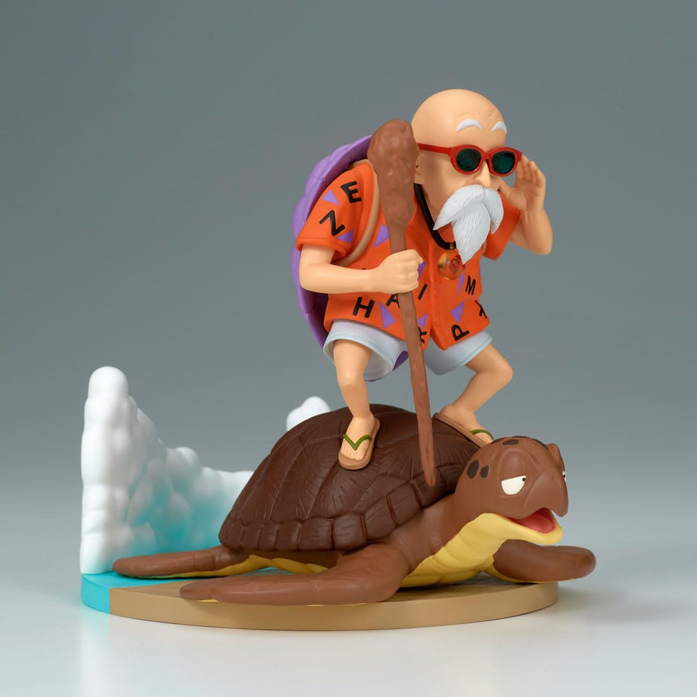 Banpresto Dragon Ball Master Roshi figure in dynamic pose for display.
