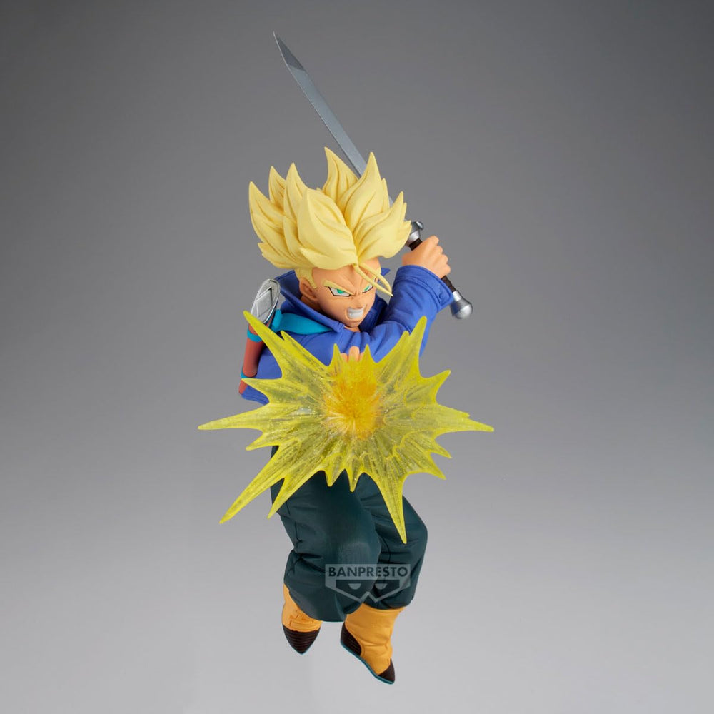 Banpresto Trunks packaging view emphasizing official licensing with Bandai Namco seal