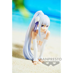 Banpresto Emilia Celestial Vivi figure packaging with Bandai Namco label confirms license and safety testing