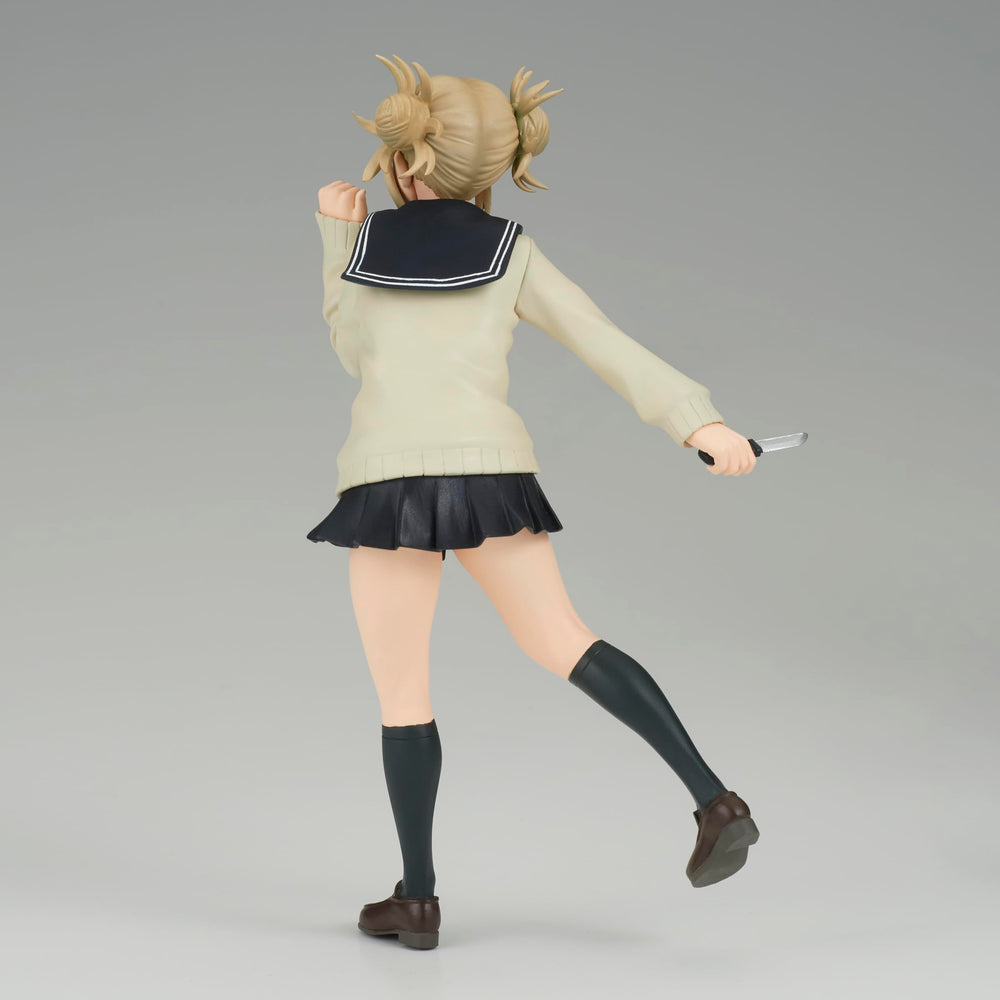 Banpresto Himiko Toga figure showcased on a shelf or display case.