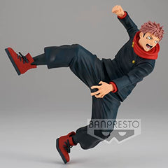 Banpresto Jujutsu Kaisen Yuji Itadori statue stands 7 inches tall for versatile display.