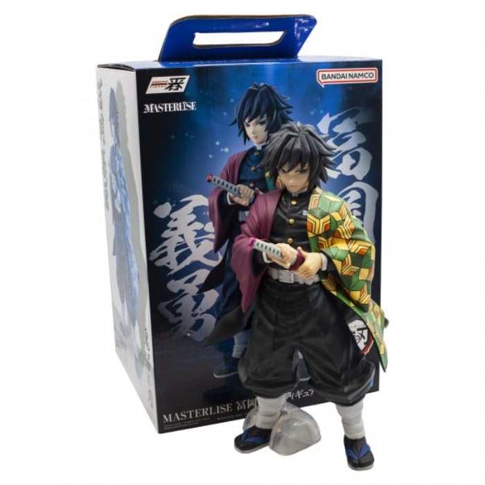 Banpresto Kimetsu no Yaiba Giyu Tomioka Vol5 figure, side view highlights detailed costume and cape.