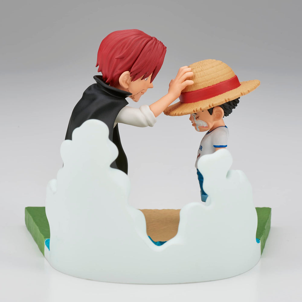 Banpresto Log Stories Luffy and Shanks figure perfect for diorama setups.