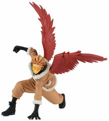 Banpresto MHA Hawks figure with red wings for dynamic display and collectible charm.