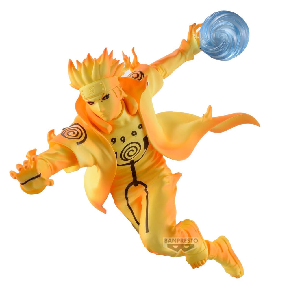Banpresto Minato Namikaze figure in iconic pose adds dynamic shelf presence.
