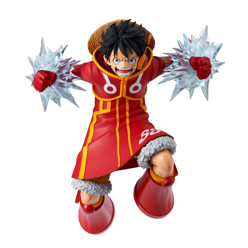 Banpresto Monkey D Luffy Battle Record figure in Egghead outfit, ideal for display.