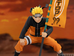 Banpresto Narutop99 Naruto pose figure ideal for desk display and shelf collection.