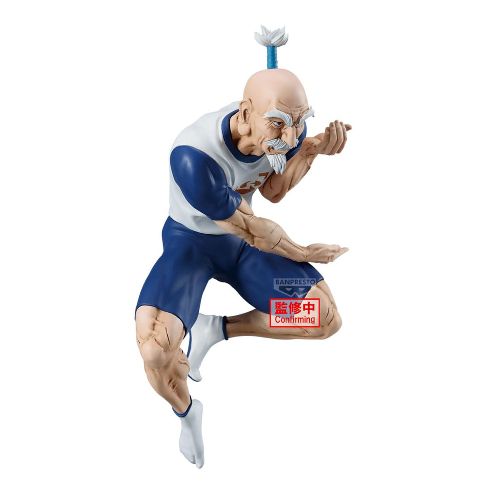 Banpresto Netero Vibration Stars figure on display stand highlights premium craftsmanship.