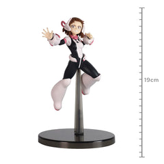Banpresto Ochaco Uraraka vol.32 figure on desk for anime display.