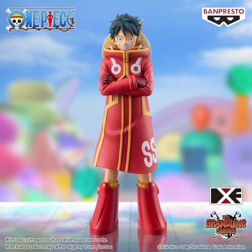 Banpresto Monkey D. Luffy ver B figure from Grandline Series captured in dynamic stance