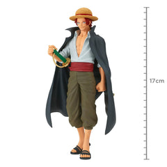 Banpresto One Piece Shanks packaging shows Bandai Namco label for authentic collection.