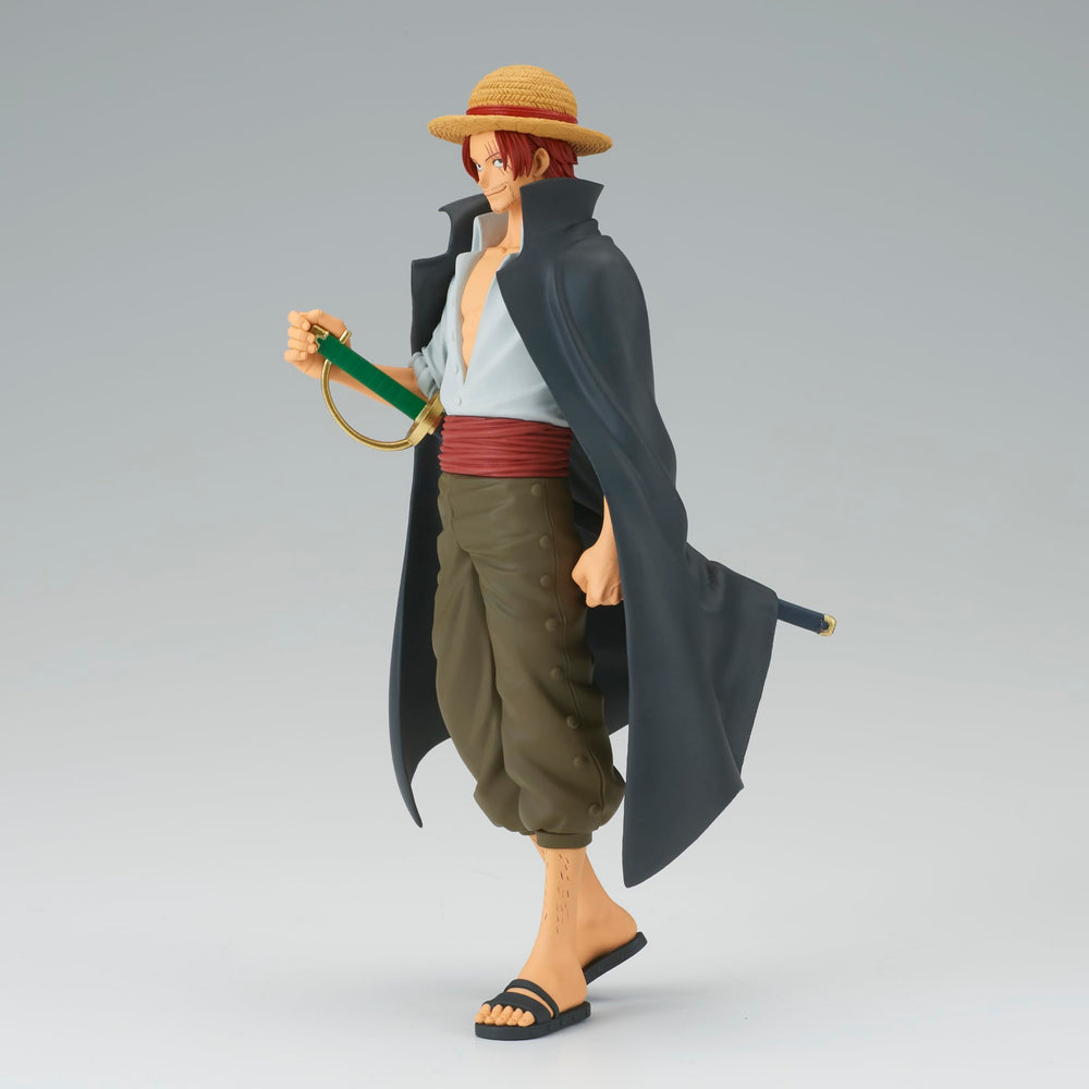 Banpresto One Piece Shanks packaging with Bandai Namco license enhancing authenticity.
