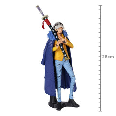 Banpresto Trafalgar Law Wanokuni dynamic pose captures iconic movement for fans.