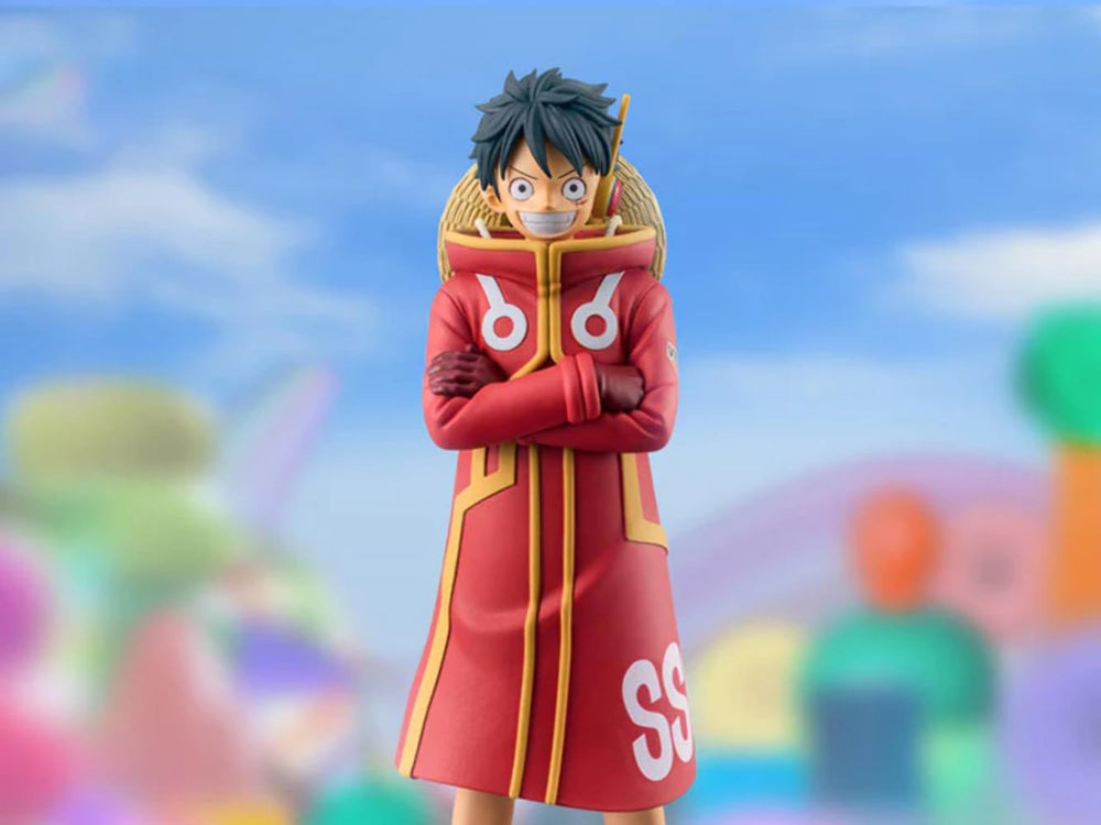 Banpresto Luffy DXF Grandline Series box art highlights official licensing